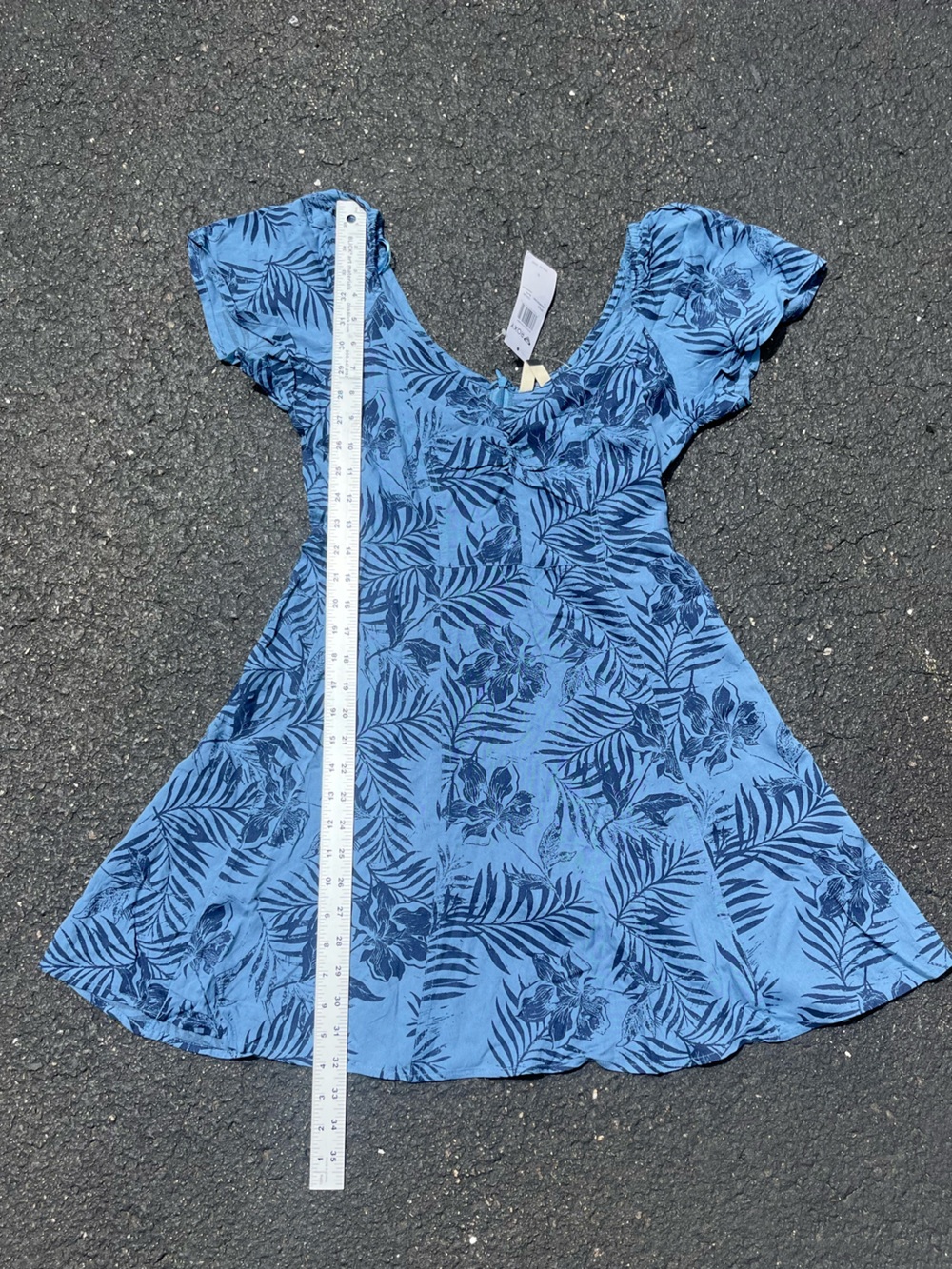 NWT Women’s Roxy Blue Floral Leaf Dress - Size Small - Picture 9 of 10